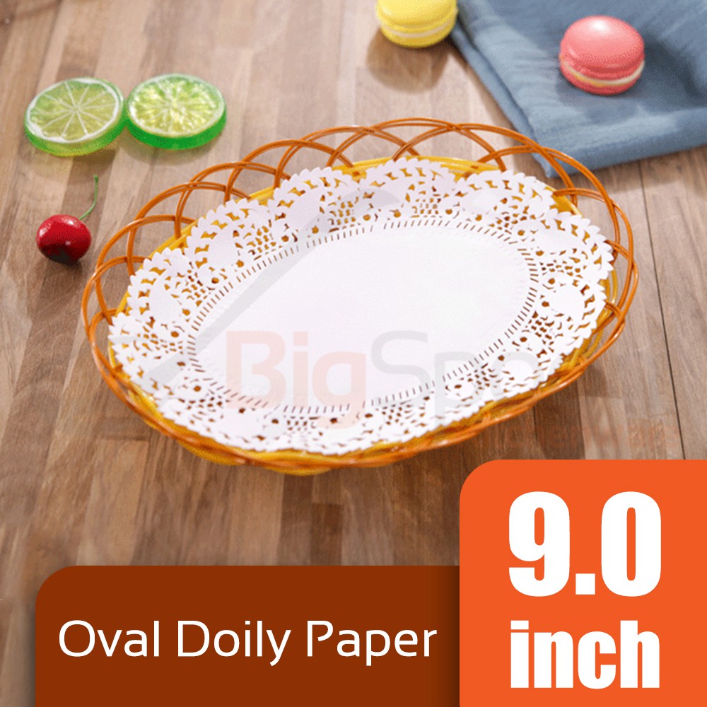 Oval Doily Paper 9.0 inch White (Approx 250 pcs)