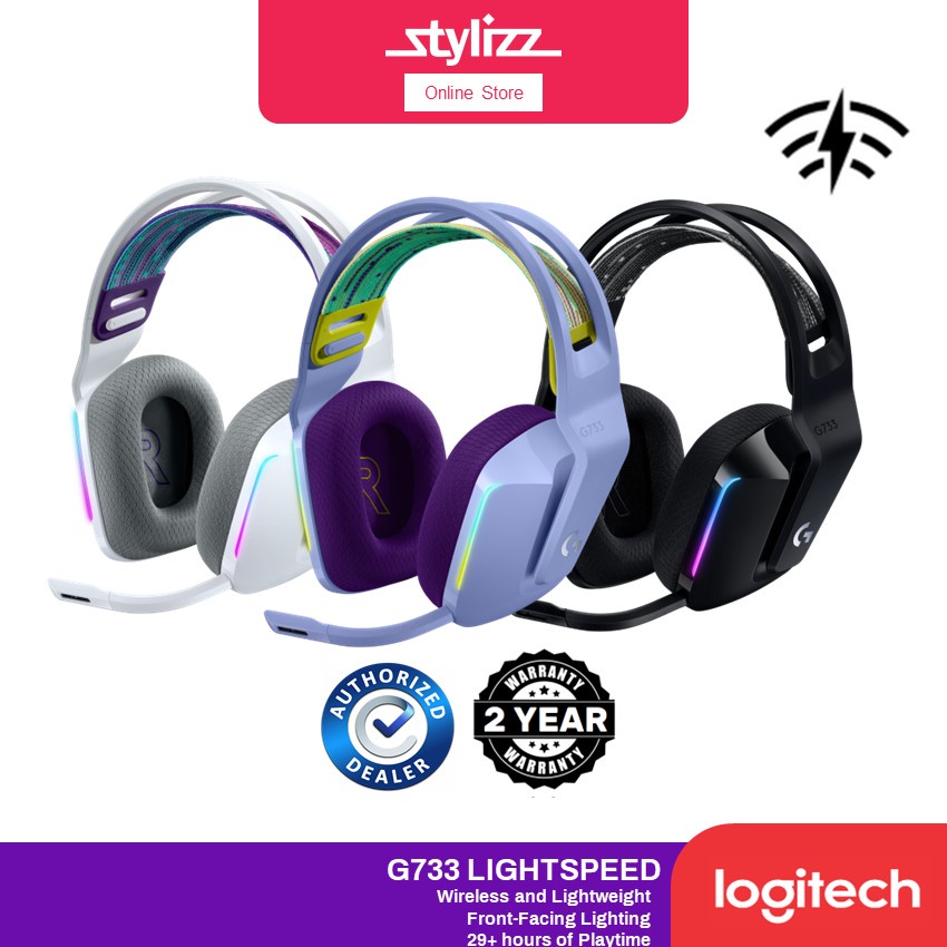 LOGITECH G733 LIGHTSPEED WIRELESS RGB GAMING HEADSET WIRELESS AND