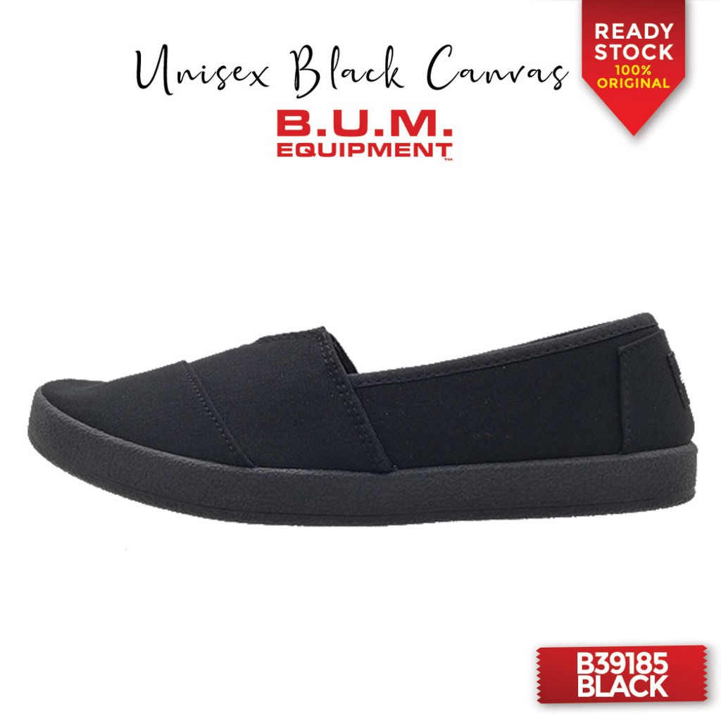 B.U.M. Equipment Black School Shoe B39185 / B39186 Unisex Canvas Shoes , Kasut Hitam Sekolah , Sneakers