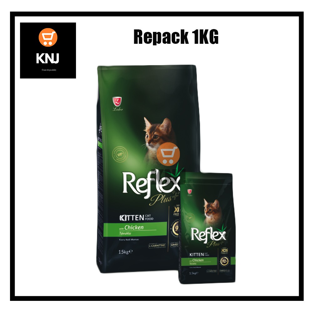 REPACK 1KG】REFLEX PLUS® Kitten Chicken Cat Food (Kibbles)/Makanan 