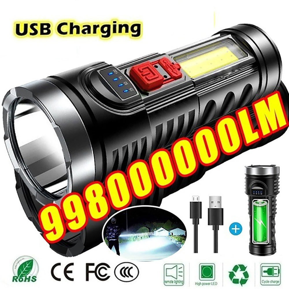 Super Bright flashlight 100000 lumen Torch Led Flashlight USB