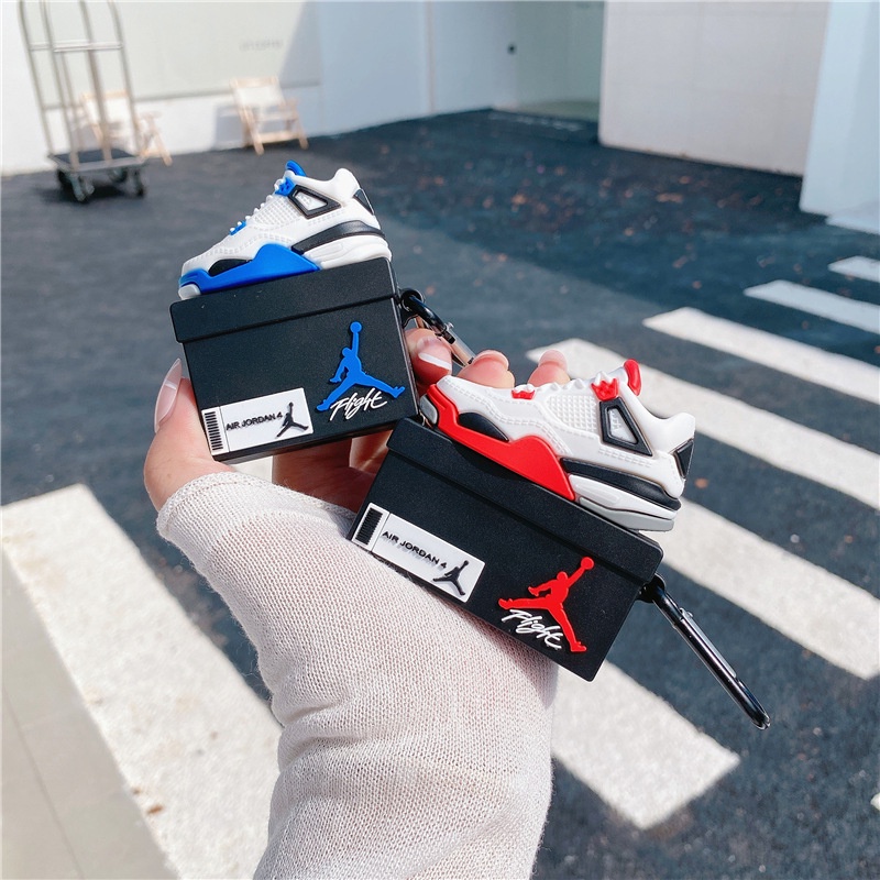 Air Jordan 4 Shoes Box Apple AirPods 1 2 3 Pro Case Cover iPhone TWS Bluetooth Earbuds Accessories AirPods Case AirPods Pro Case Air Pod Case Air Pods Case Air Pod Pro Case