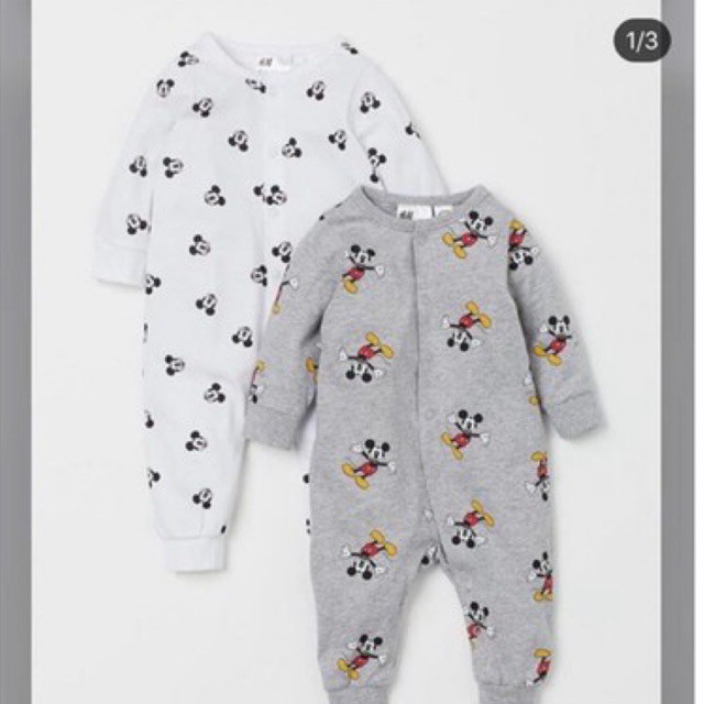 H&M SET 2PCS LONG JUMPSUIT MICKEY MOUSE