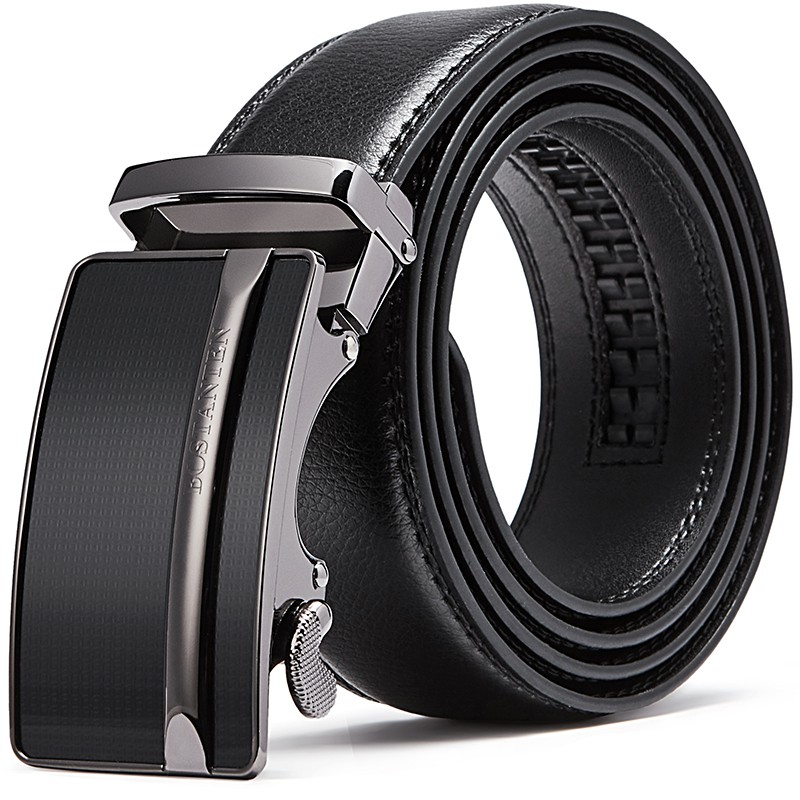 Bostanten Men's Genuine Cowhide Leather Belt with Gift Box - Black ...