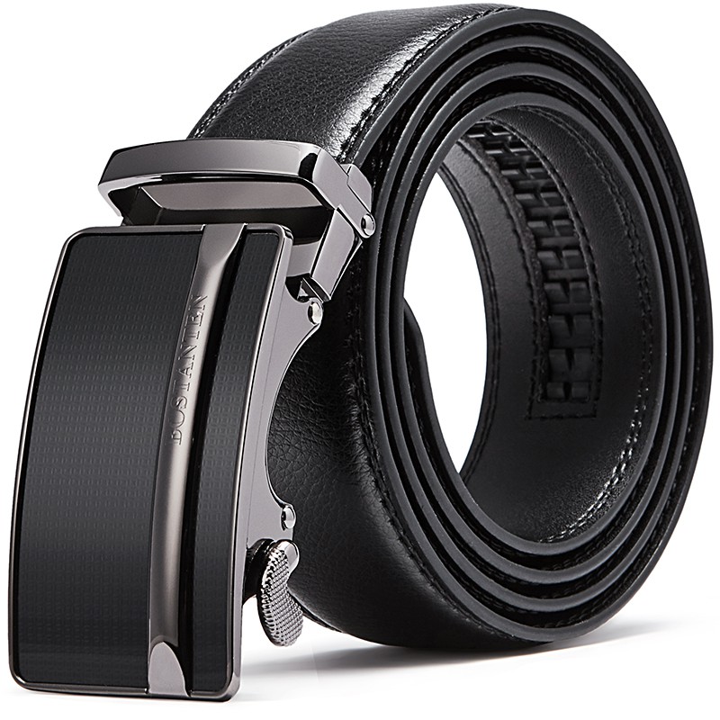 Bostanten Men's Genuine Cowhide Leather Belt with Gift Box Black
