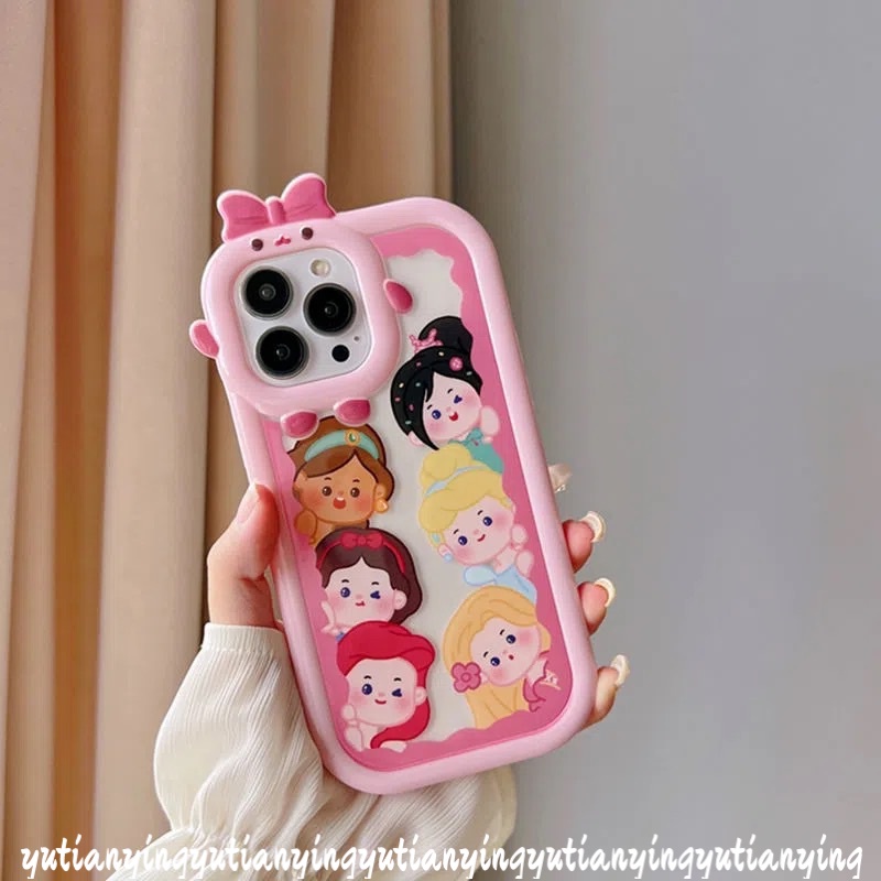 Ins Pink Girly Cartoon Disney Princess Phone Case Compatible for IPhone ...