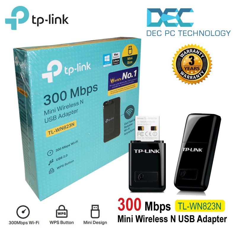 TP-LINK - TL-WN823N, 300Mbps Mini USB Wireless WiFi Adapter | Shopee ...