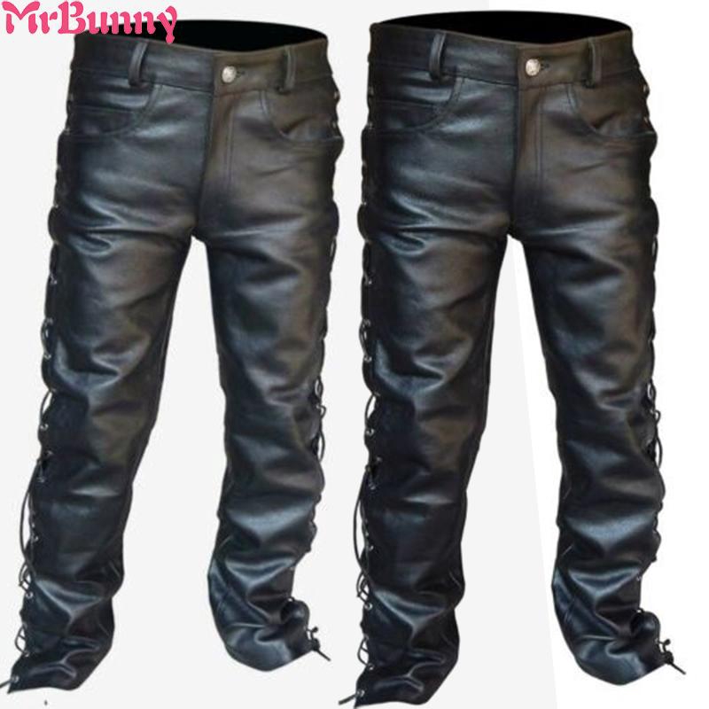 plus size leather lace up pants