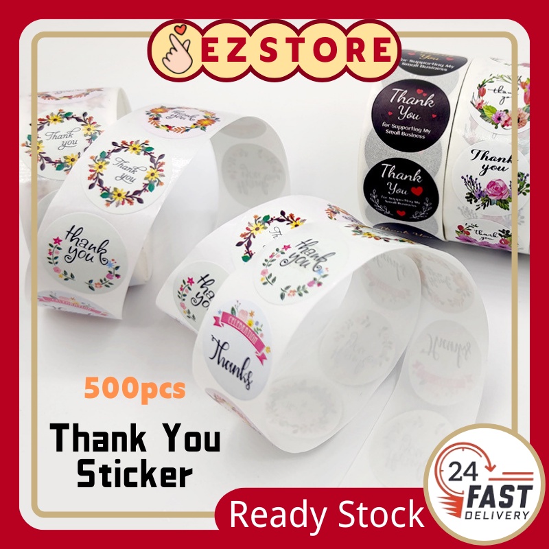 Ez Store 500pcs Thank You Sticker Thank You Label Gift Sealing Stickers ...