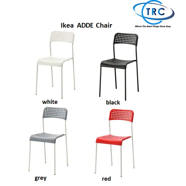 Ready Stock Ikea Adde Chair White Black Grey Red Shopee