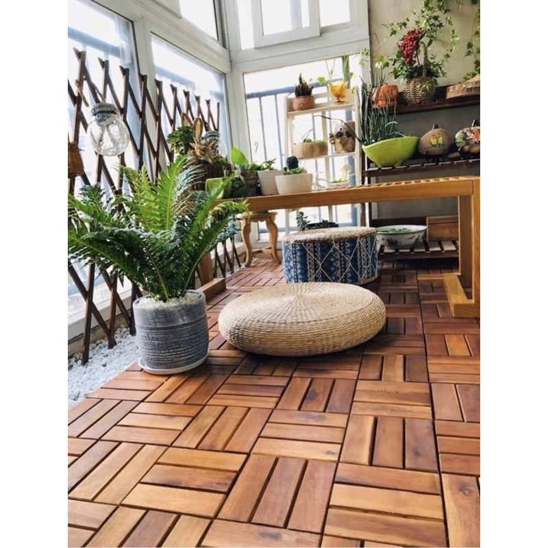 Balcony Wood Flooring (30x30x2.5cm) - Wooden Flooring With Balcony