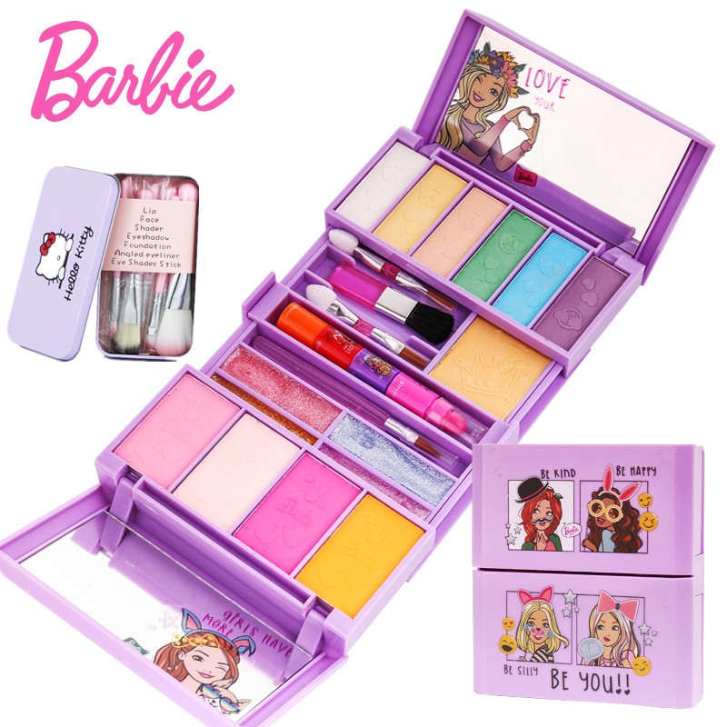 barbie deluxe makeup cosmetic set glitter lip gloss unique boutique