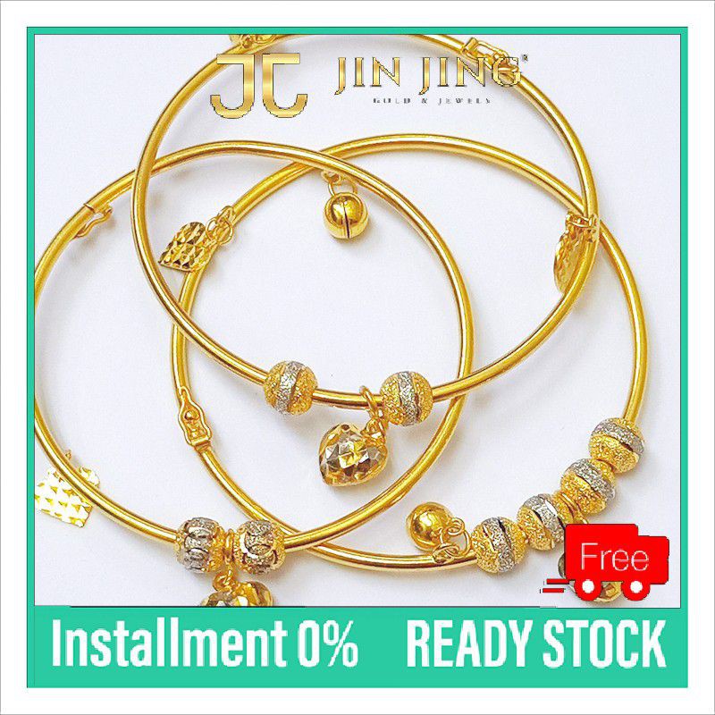 Gelang Tangan Budak Dewasa Ukuran 15cm Kebawah Emas 916 Tulen 5 74g 6 04g 6 71g