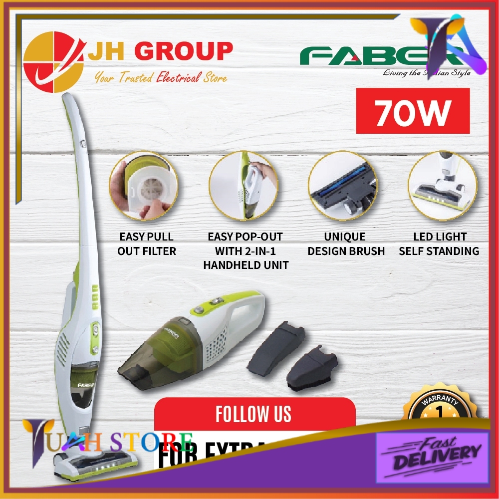 FABER FVC FLEXI 201 70W RECHARGEABLE CORDLESS VACUUM CLEANER STICK ...