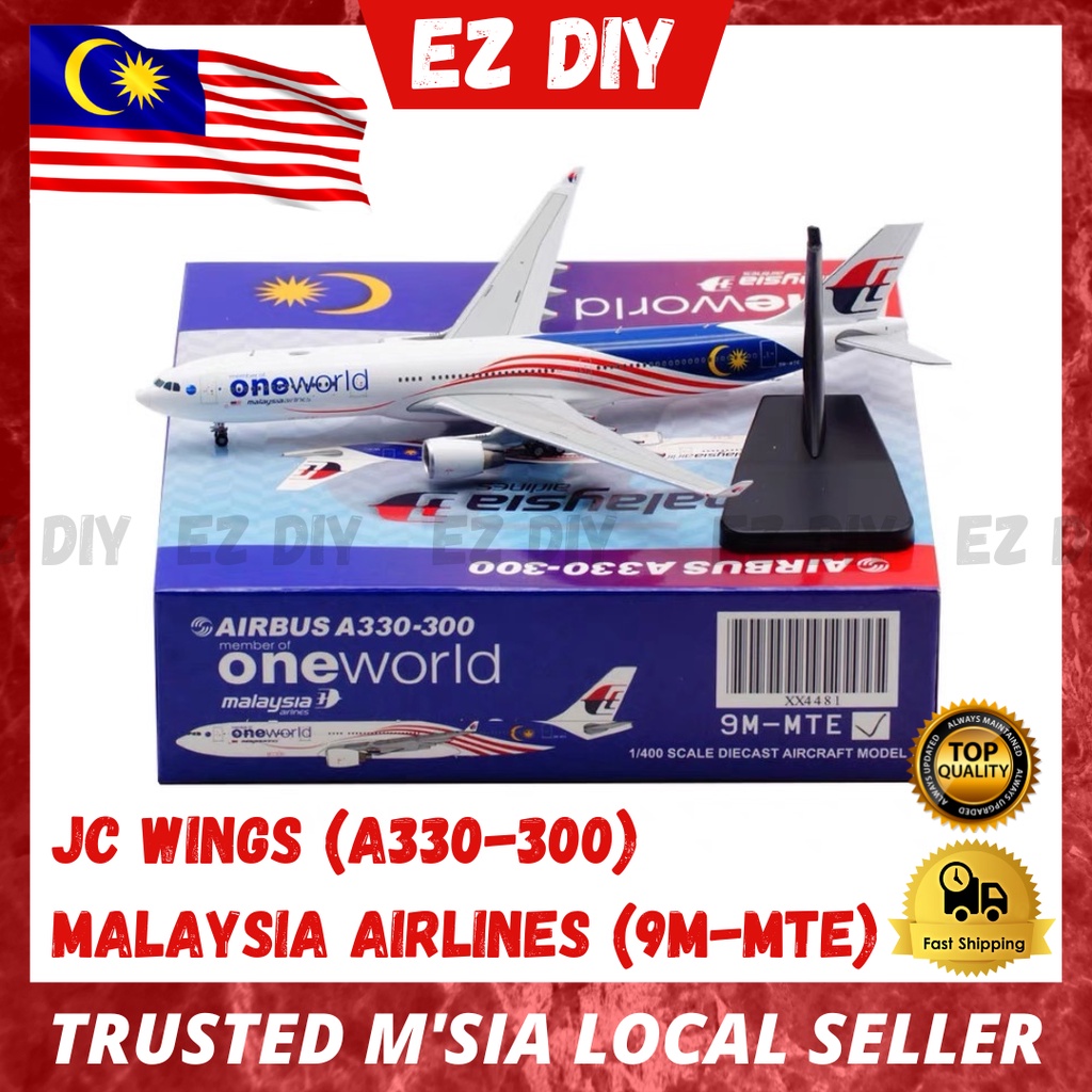 JC WINGS Malaysia Airlines Airbus A330-300 9M-MTE 1:400 One World Livery Airplane Aircraft Model