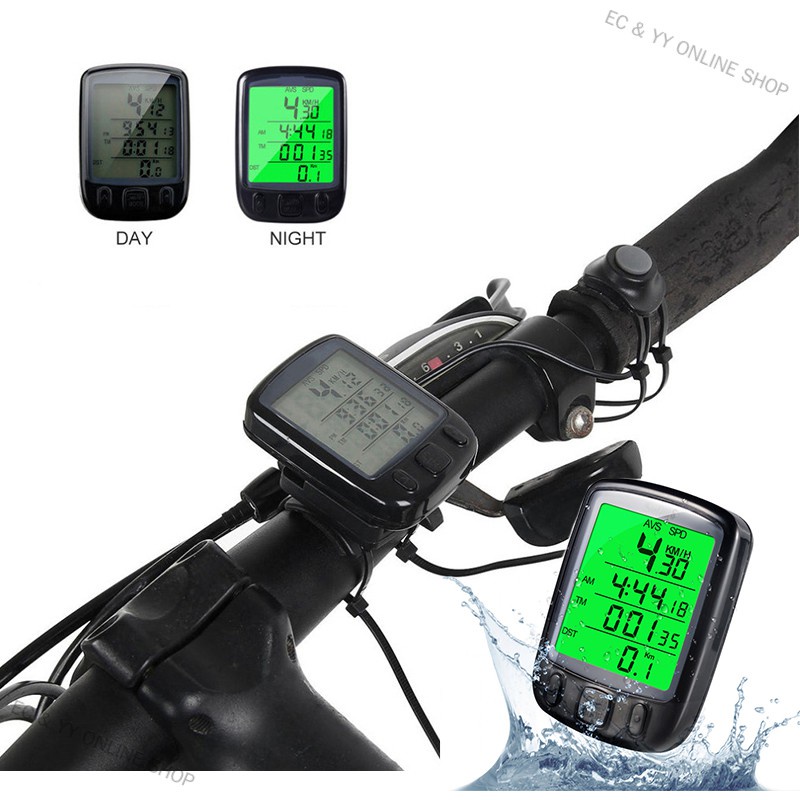 EC & YY ONLINE SHOP Multifunction Wireless/Wired Waterproof Bicycle Stopwatch Speedometer Odometer