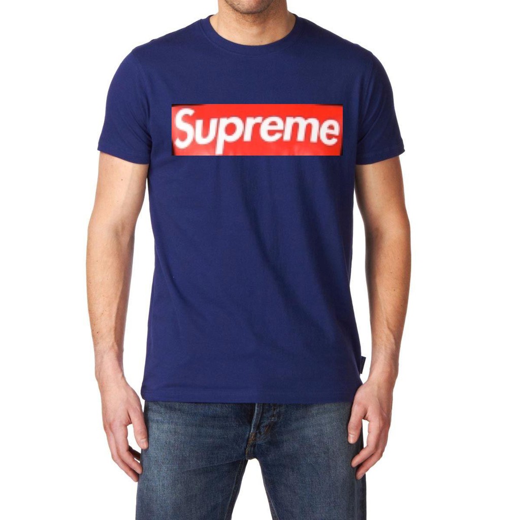 navy blue supreme shirt