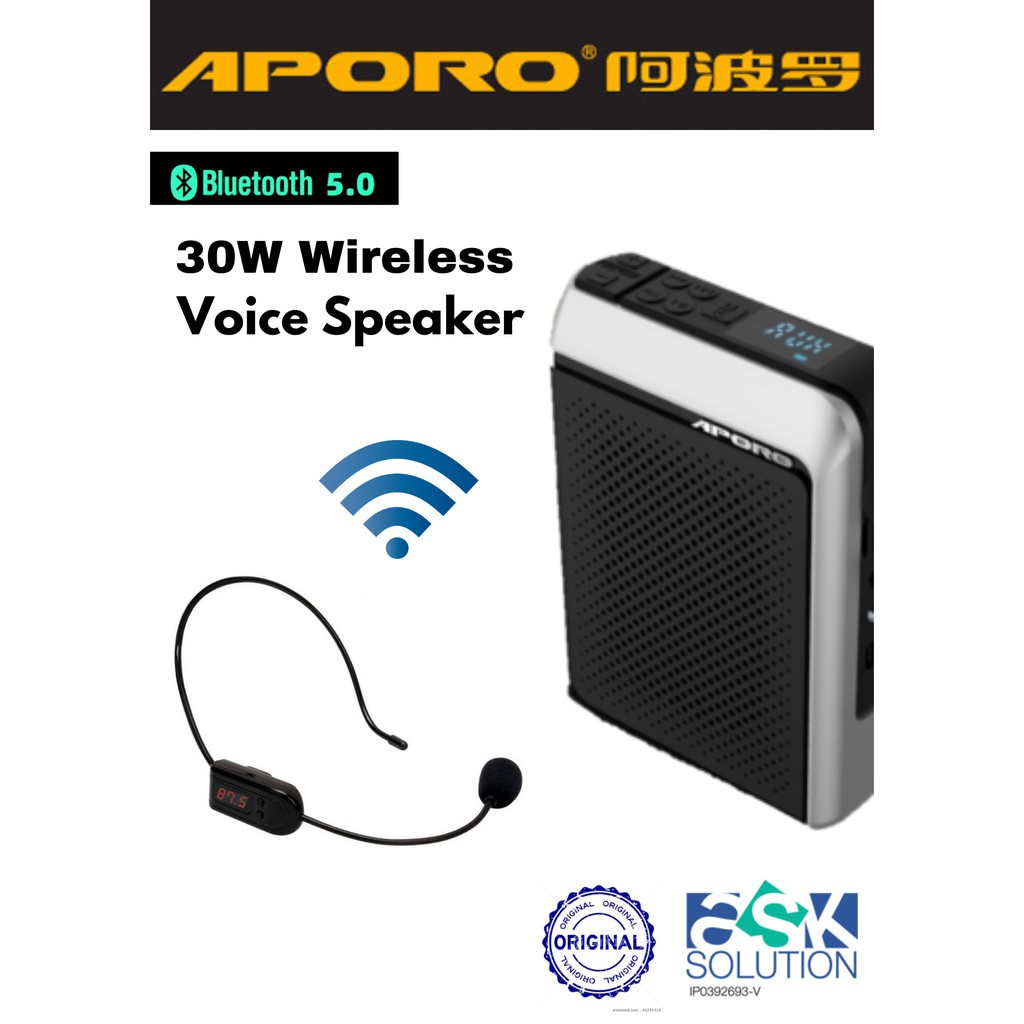 ready stock APORO T18 30W WIRELESS portable voice amplifier speaker