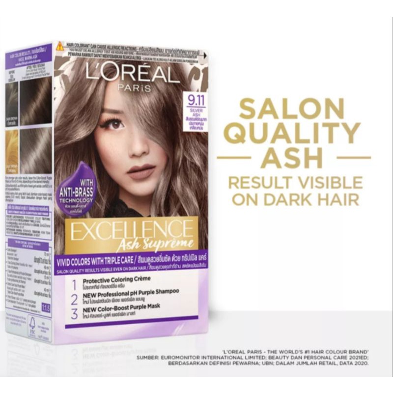 Loreal Paris Excellence Hair Color  Silver Ash | Shopee Malaysia