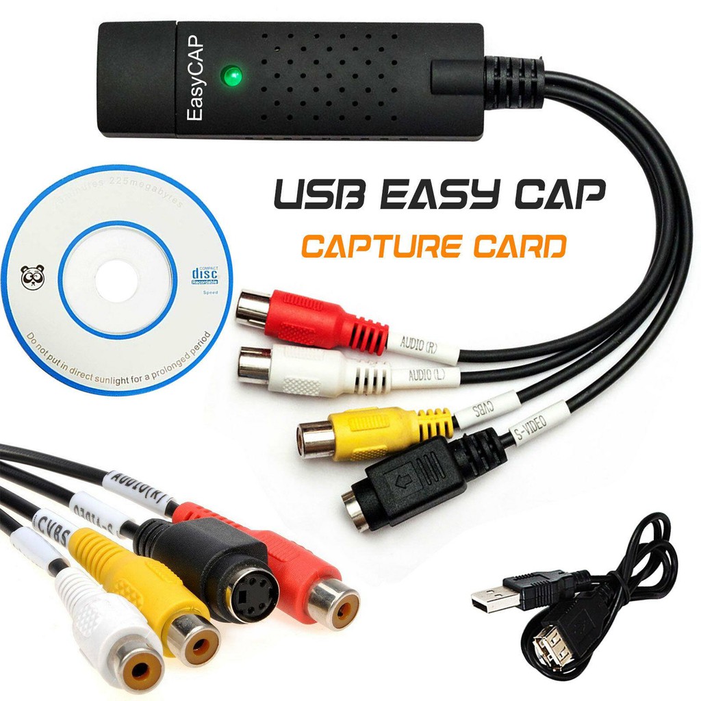 EASYCAP USB 2.0 Audio Video Capture Card Adapter For CCTV Camera Laptop