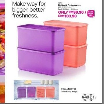 Tupperware (4pcs ) Big Box O` Freshness 3.1L Fresh & N Cool Set