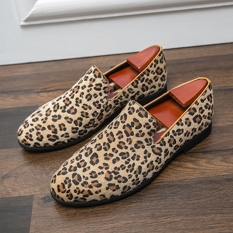 Casual 38~48 Men Loafer Shoes Driving Lightweight Suede Leather Classic  Style Breathable Leopard Pattern | Shopee Malaysia