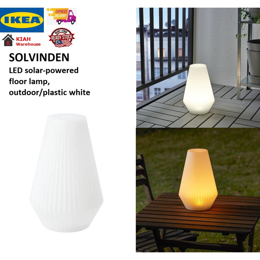 LED Solar-Powered Floor Lamp Table Lamp Outdoor Plastic White Limited Edition | Malaysia