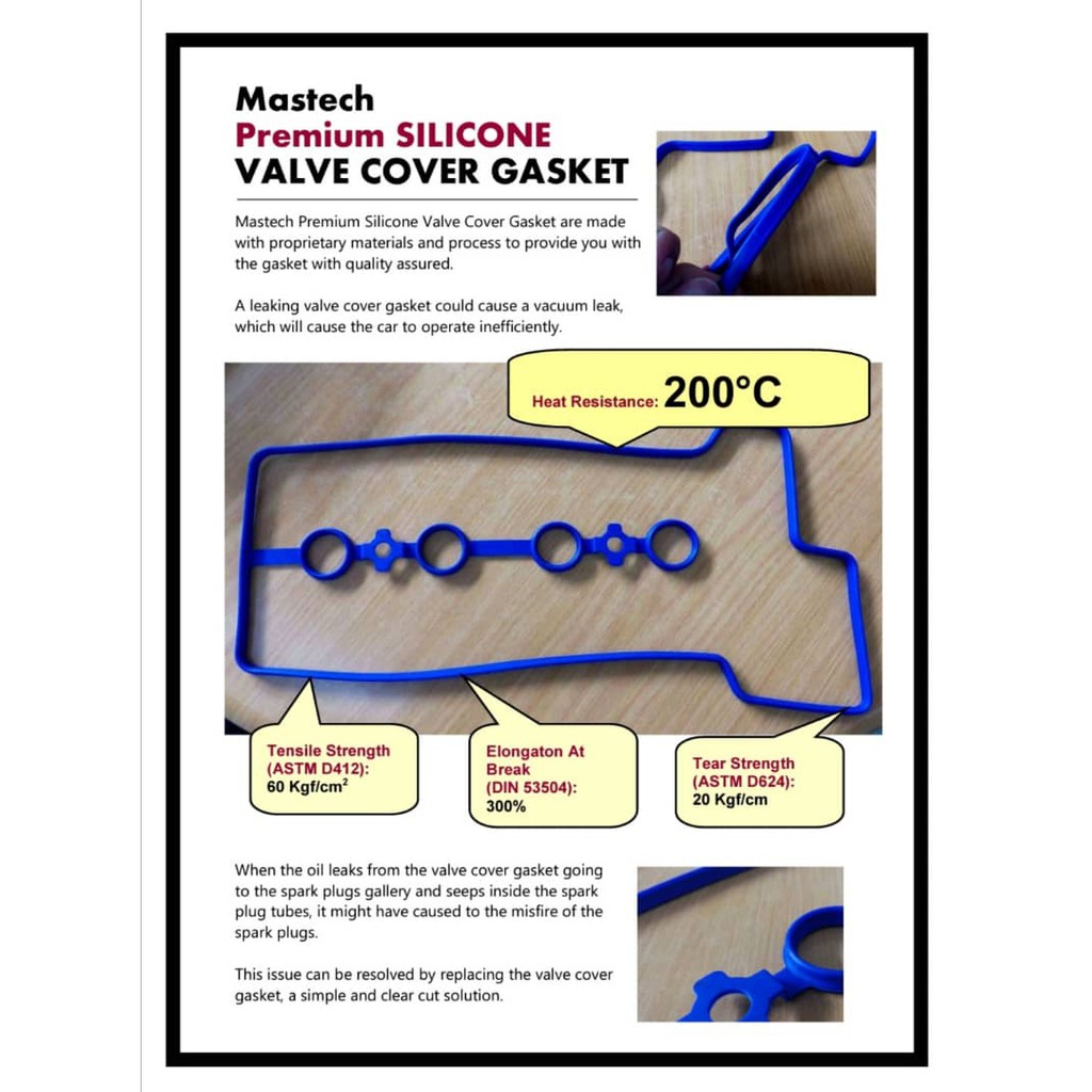 Mastech Silicone Valve Cover Gasket Proton Saga 12V 4G15 (1992