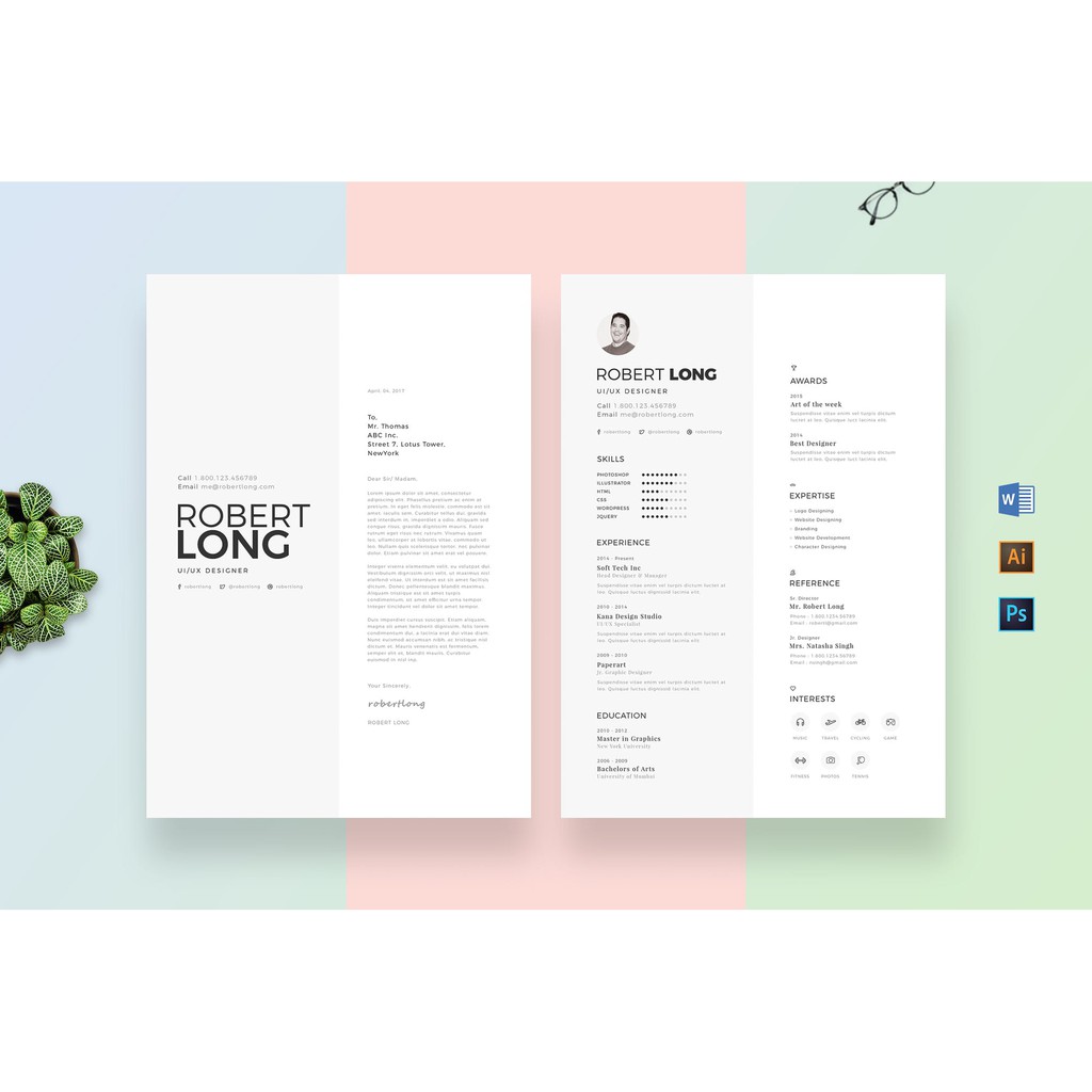 Promo Creative Modern Clean Cv Resume Cover Letter Volume 1 Template Word Shopee Malaysia