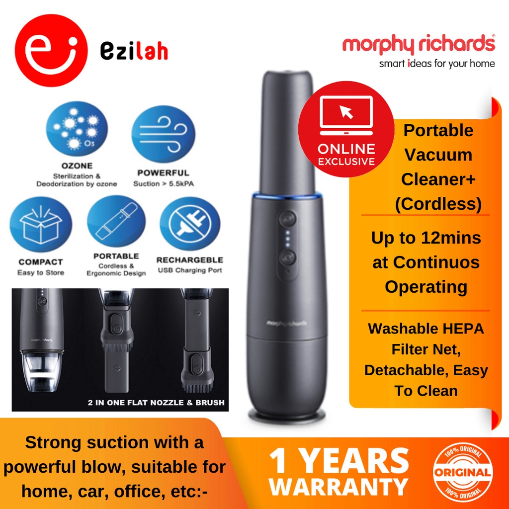 Morphy Richards Portable Vacuum Cleaner+ with Ozone Function (Rechargeable/Cordless) 732PV1