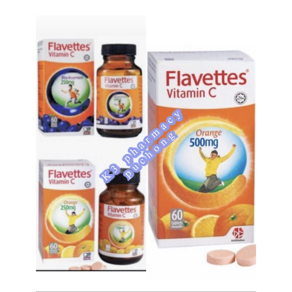 Flavettes Vitamin C 60s chewable tablet(250mg or 500mg 