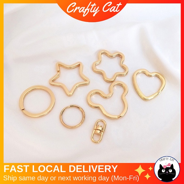 CRAFTYCAT, 14K Keychain Ring, Blank Split Ring, Key Rings, DIY Keychain