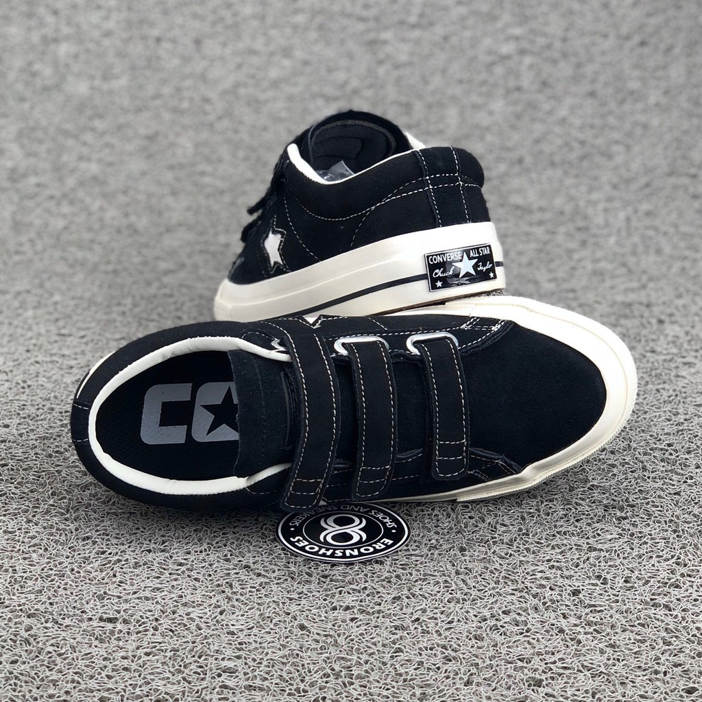 converse one star velcro black