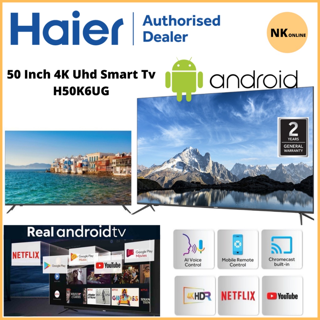 Haier 50 Inch 4K UHD Led Digital Smart Android TV 50" Youtube Netflix ...