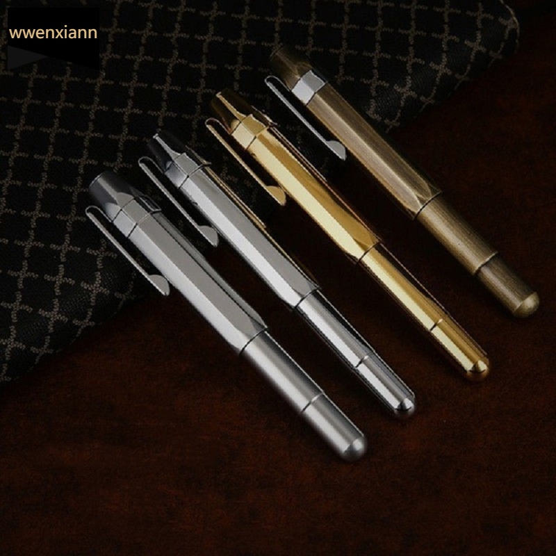 visitante Pertenece Contratista Full Brass Fountain Pen Metal Retro Travel Pocket Short Ink Pens | Shopee  Malaysia