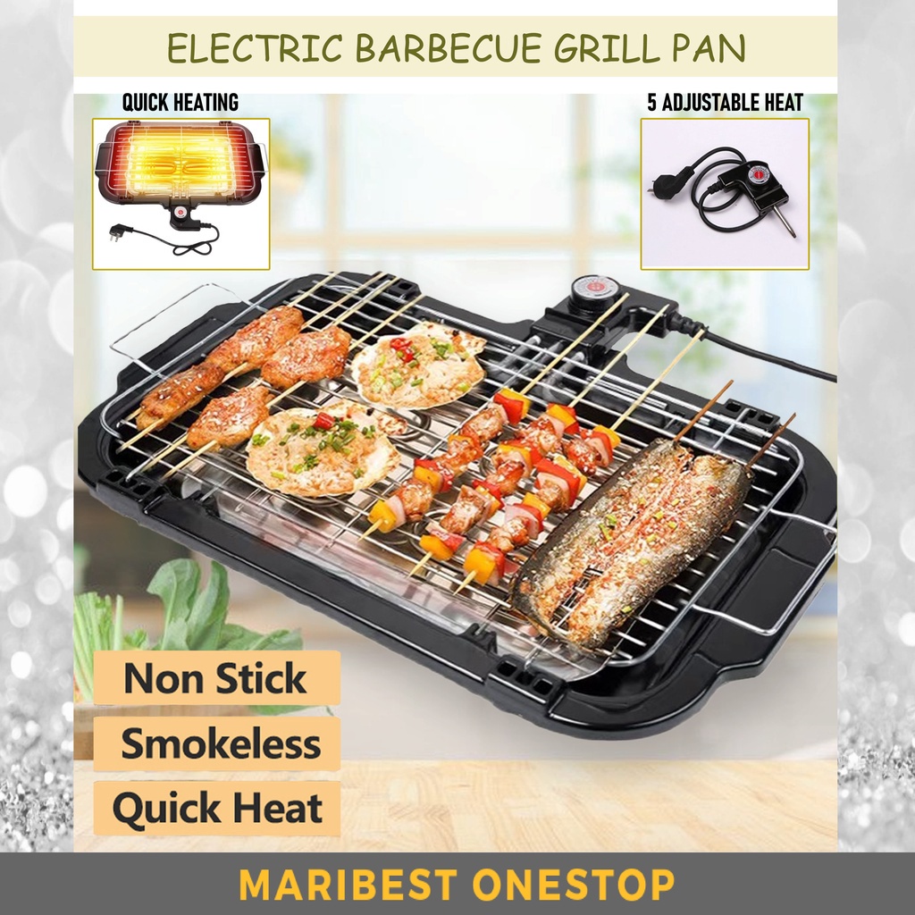 Electric BBQ Grill Pan Barbeque Pan Smokeless Grill Electric Pan Electric Barbecue Korean BBQ Pemanggang Elektric 韩式烧烤火锅