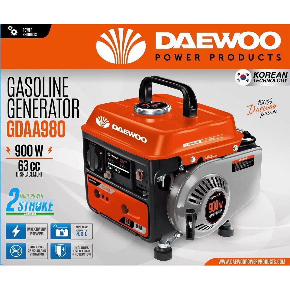 DAEWOO GASOLINE GENERATOR GDA980 (KOREA) (2 STROKE ENGINE)