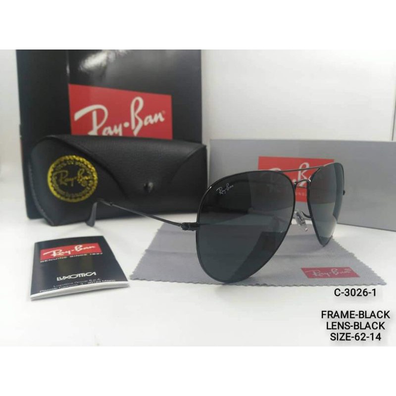 Ray Ban Aviator Rb3025 Black Frame Black Lens Shopee Malaysia