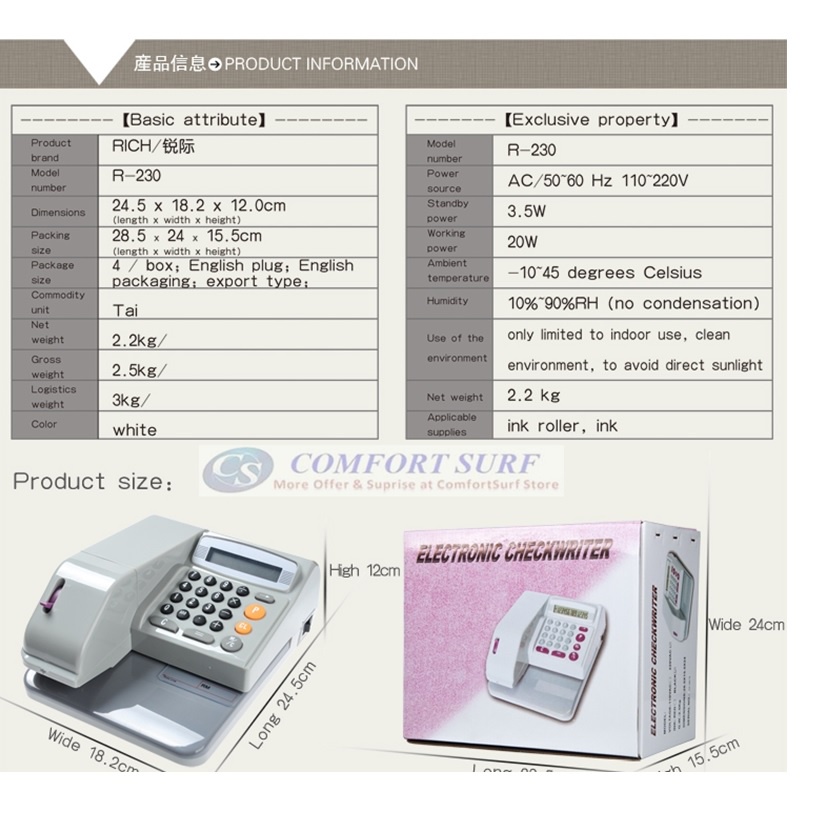 Multi Currency Cheque Writer MCEC310 Check Writer Cheque Printer