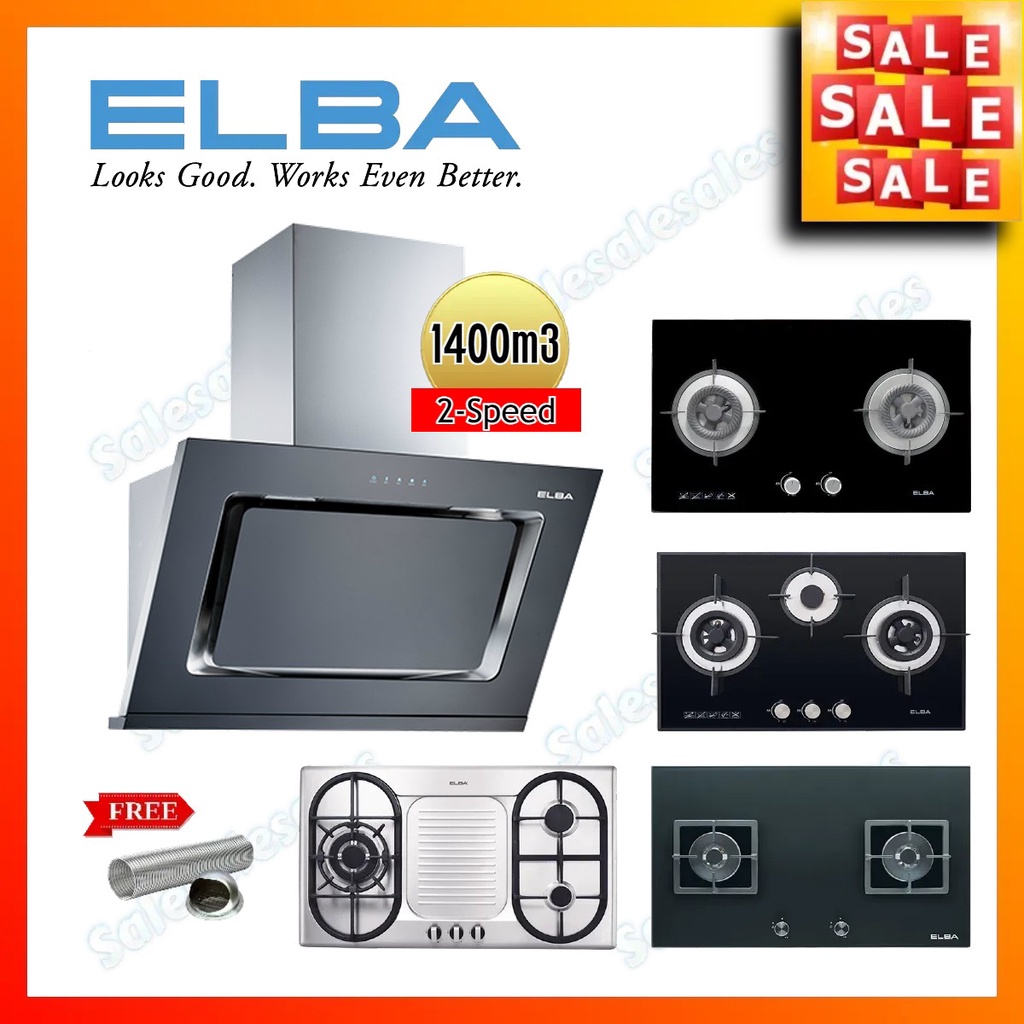 *VALUE PACK* ELBA EHE9122ST(BK) Cooker Hood COMBO Builtin Hob