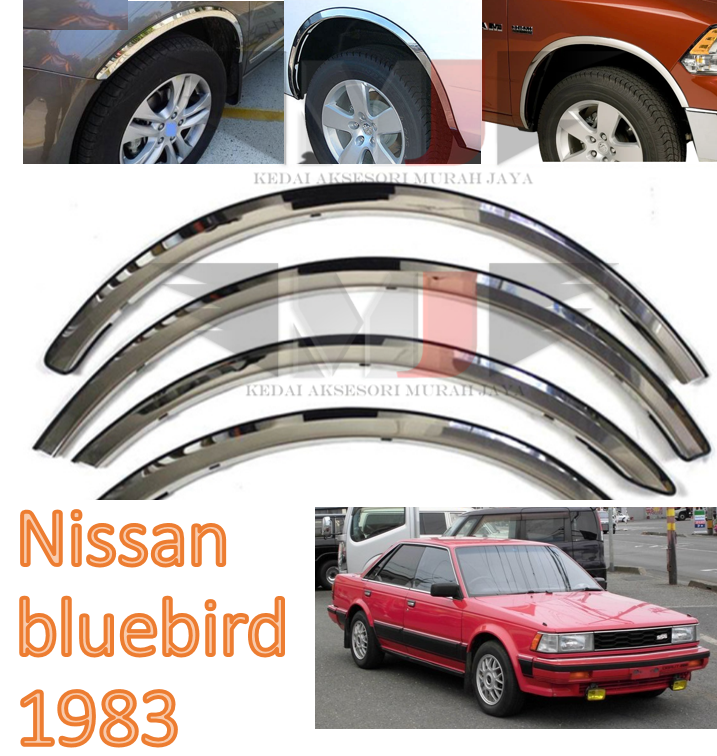 Nissan bluebird 1983 Fender Arch Trim Stainless Steel Chrome Garnish With Rubber Lining ender Arch Trim Stainless Steel