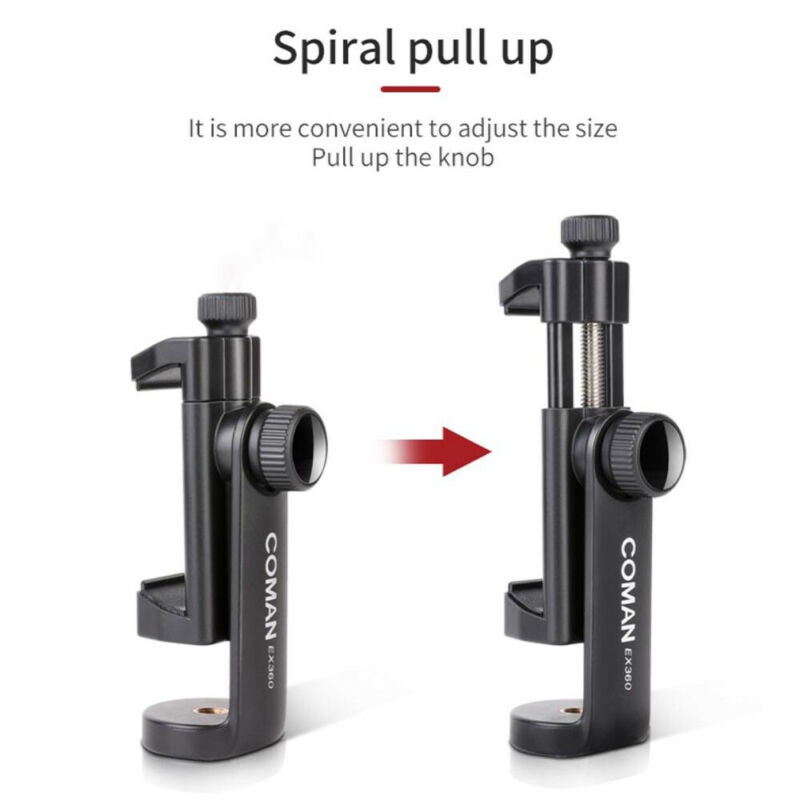 Essential Reliable Coman Camera Tripod Phone Clip Holder Professional Mobile 1/4 Screw Hole Adapter stand Versatile Q... - Image 4