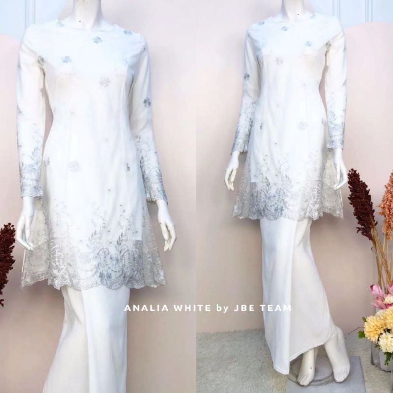 (S M L XL) Analia kurung pahang riau lace nikah tunang annual dinner ...