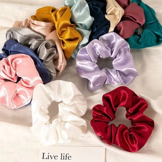 Satin Large Intestine Ring French Retro Korean Temperament Simple Hair Rope Fat Solid Color Head Flower Headdress Shipping Place: Zhejiang Province Material: Other Styles: Japan South Korea Our Shop Products All Ready Stock