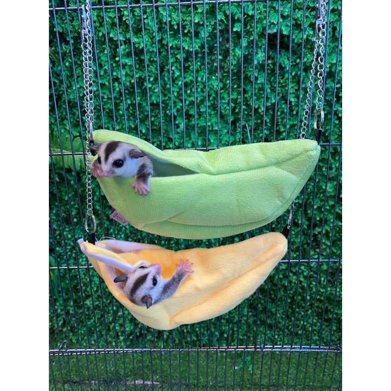 Sugar glider hammock (banana) yellow/green