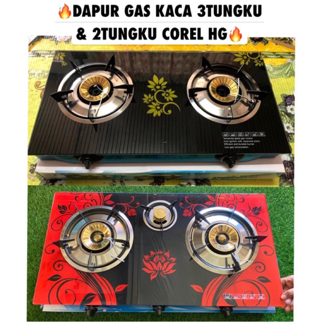  DAPUR GAS KACA  2 TUNGKU 3 TUNGKU Shopee Malaysia