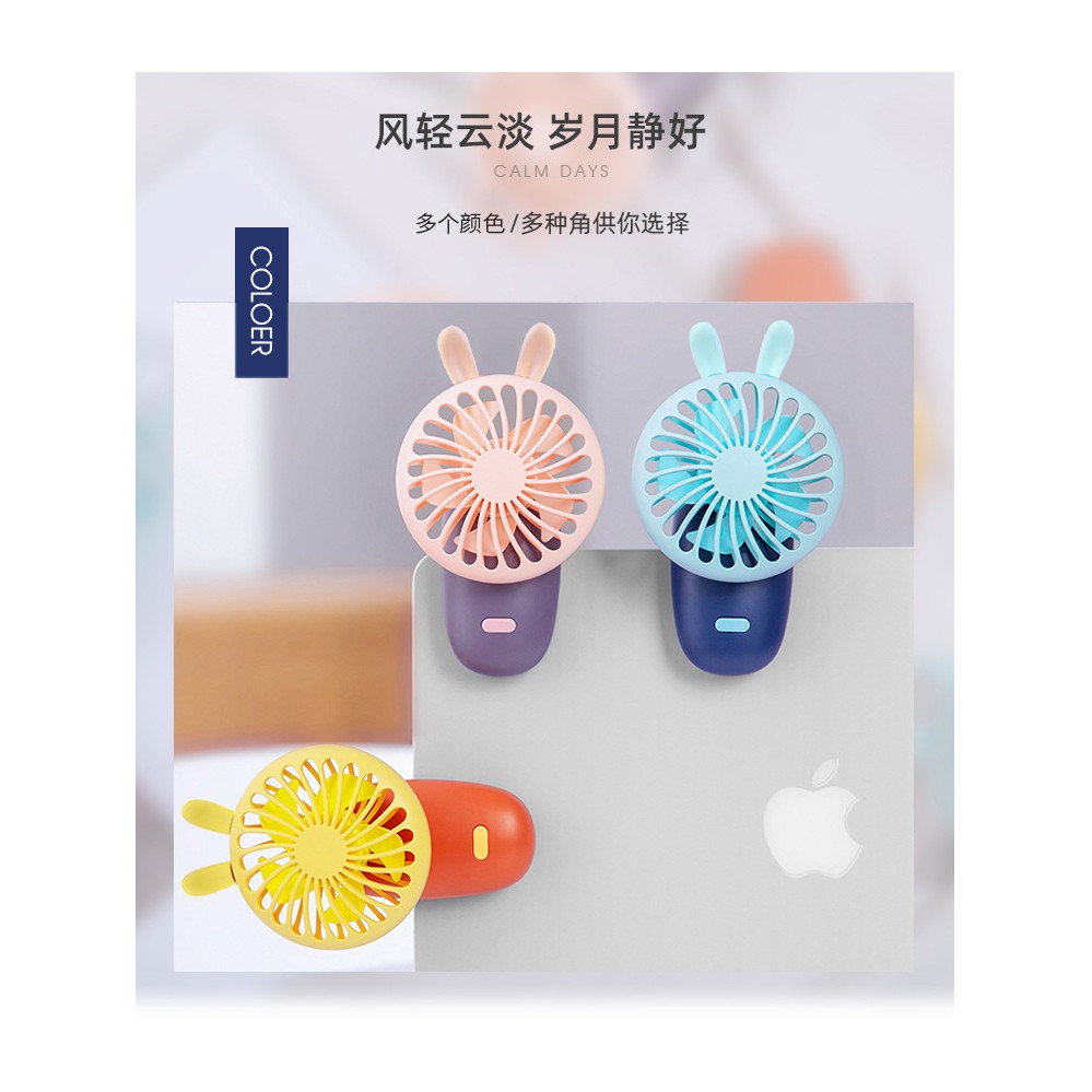 Mini Table Fan Rabbit Ear Mini Fan With Clip USB 2 Way Portable 90 Degree Rotating Table Fan USB Fan Cute Fan Kipas USB
