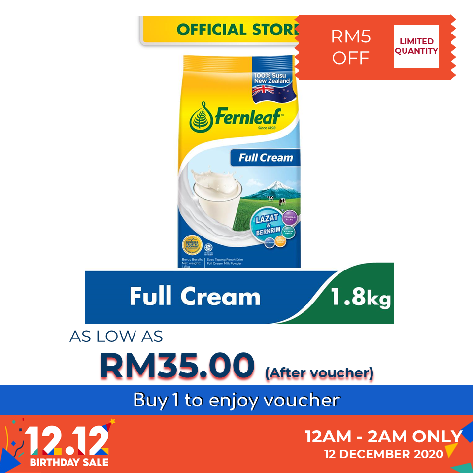 12.12 Fernleaf Full Cream Milk Powder 1.8kg | Shopee ...