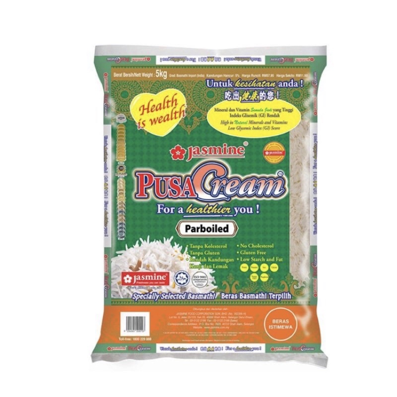 Buy Jasmine Pusa Cream Basmathi Parboiled 5kg Seetracker Malaysia