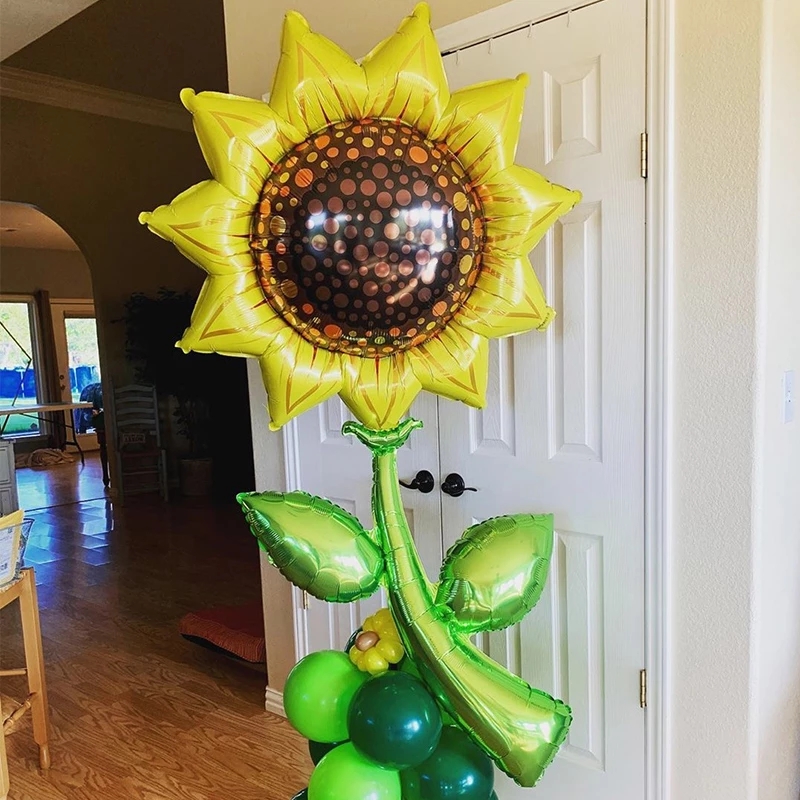 Beautiful Aluminum Flower Shape Foil Balloons Rose Sunflower Birthday Party Decor Colorful Home Decoration Holiday Baby Shower